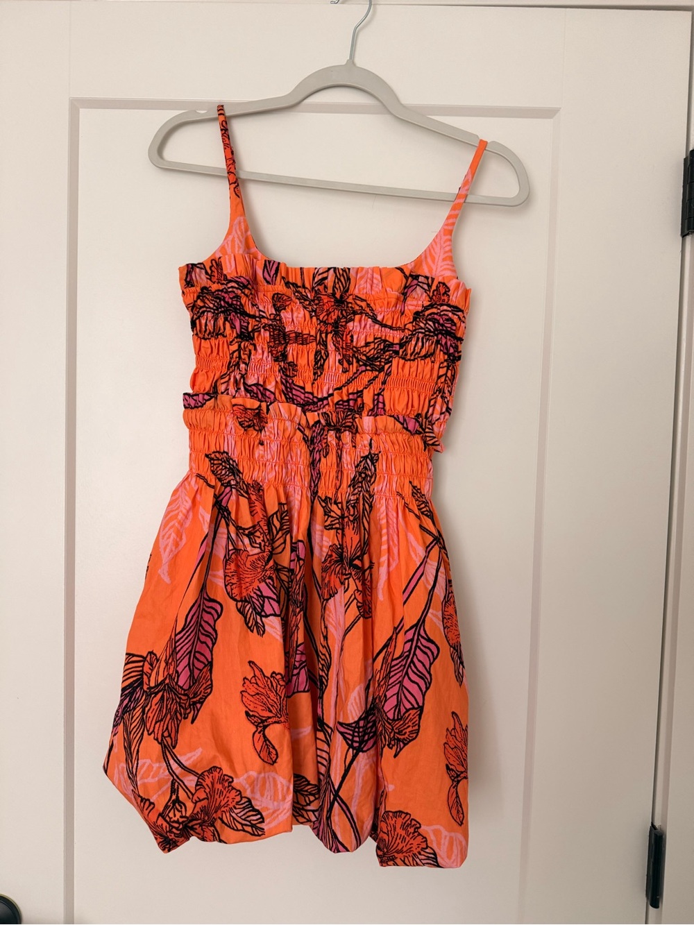 Hutch Orange Floral Smocked Dress
